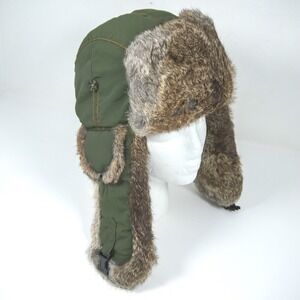 Mad Bomber Green Trapper Hat Rabbit Fur Russian Ushanka Winter Warm L Ear Flaps